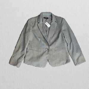 Ann Taylor Gray Tailored Blazer with Notched Lapels